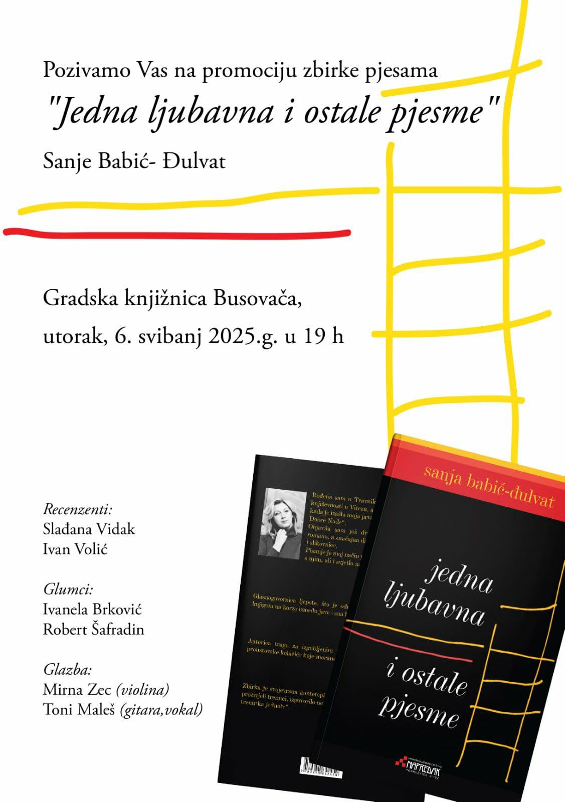 Poziv na promociju zbirke pjesama “Jedna ljubavna i ostale pjesme”