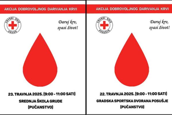 Akcije dobrovoljnog darivanja krvi za pučanstvo Posušja i Gruda