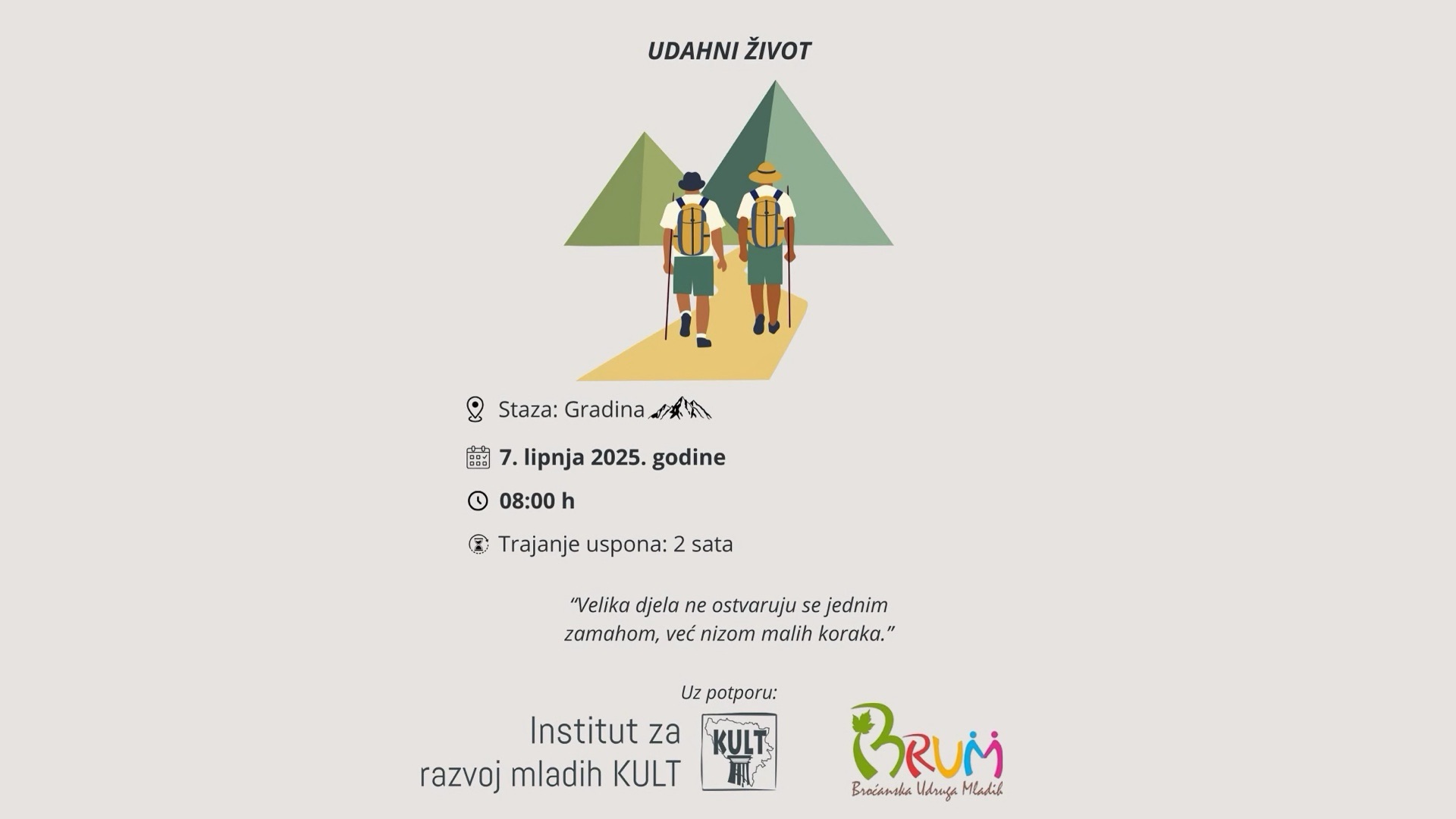 BRUM Poziv na izlet: Uspon stazom Gradina za sve ljubitelje prirode