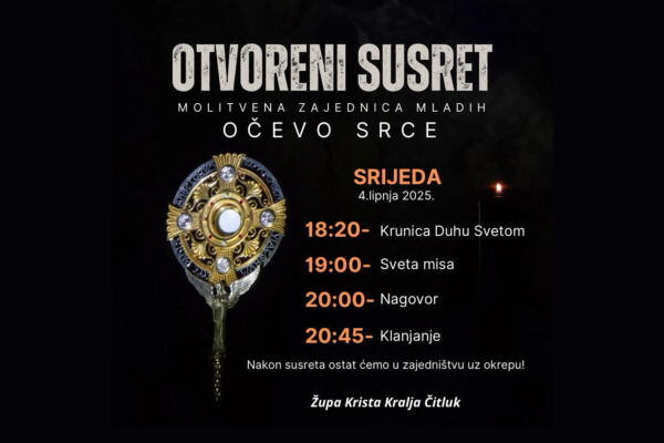 ŽUPA KRISTA KRALJA Otvoreni molitveni susret mladih u Čitluku ove srijede