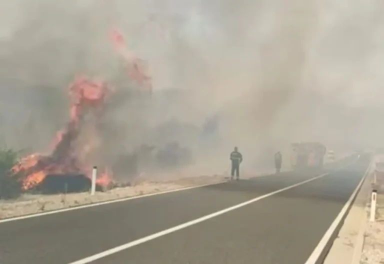 POŽAR Cesta Stolac-Neum privremeno zatvorena
