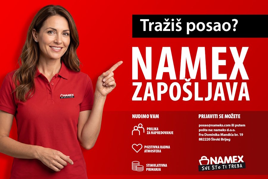 NAMEKS d.o.o. Široki Brijeg zapošljava nove djelatnike NAMEKS d.o.o. Široki Brijeg zapošljava nove djelatnike