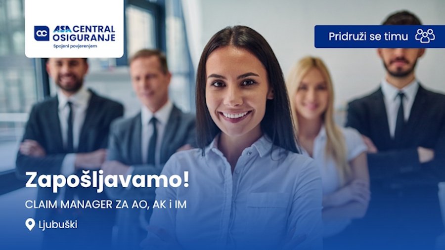 Prilika za posao u Ljubuškom: ASA CENTRAL osiguranje širi svoj tim Prilika za posao u Ljubuškom: ASA CENTRAL osiguranje širi svoj tim